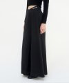 V Low-Waist Long Skirt [Black]