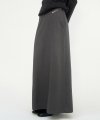 V Low-Waist Long Skirt [Charcoal]