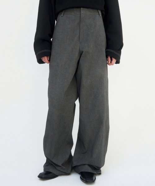 트리밍버드(TREEMINGBIRD) Right angle Pants [Charcoal] - 사이즈