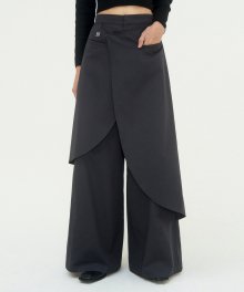 Wrap Double-layered Pants [Charcoal]