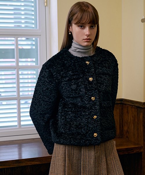 【ANGELO BIANCO】 JIMILTI FUR JACKET 안젤로비안코(ANGELO BIANCO) Jimilti Fur Jacket_Black