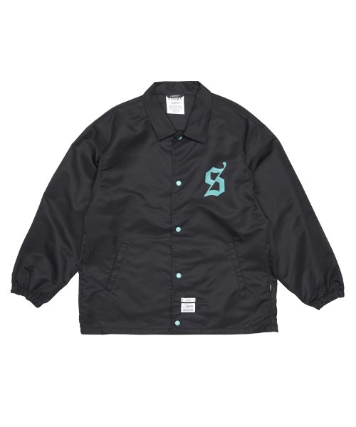 OLD LETTER OVERSIZED COACH JACKET BLACK