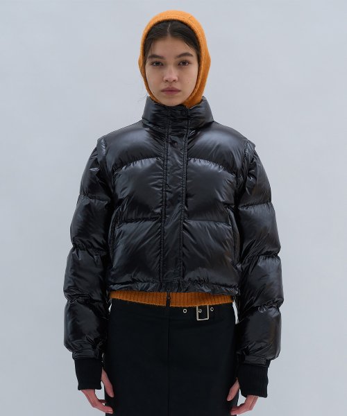 MUSINSA | PARTIMENTO WOMEN 2WAY Crop Puffer Jacket_Black