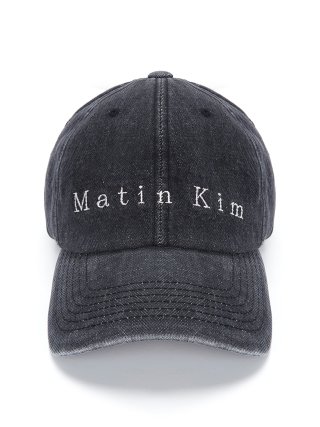 마뗑킴(MATIN KIM) MATIN BLACK DENIM BALL CAP IN BL...