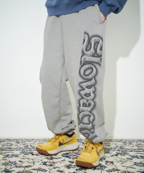 MUSINSA | SLOWACID logo gray] sweatpants [melange jogger big Side