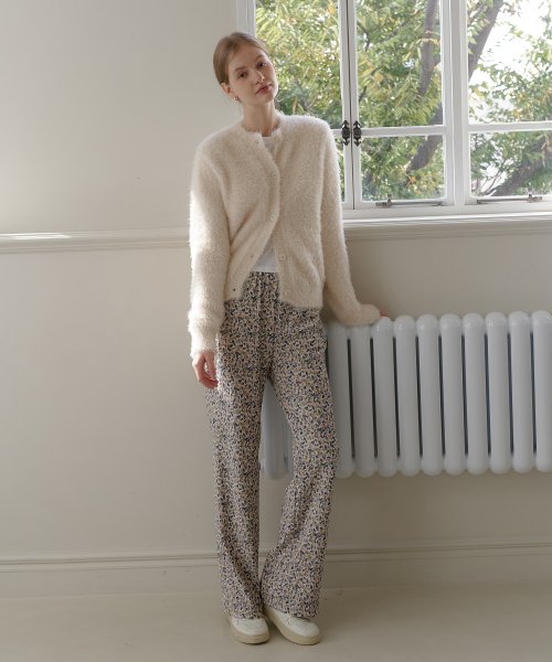 FLOWER VELVET PANTS_IVORY