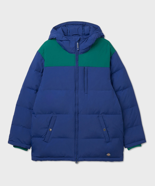 Свободный колор-блок пуховик Sodalite Blue