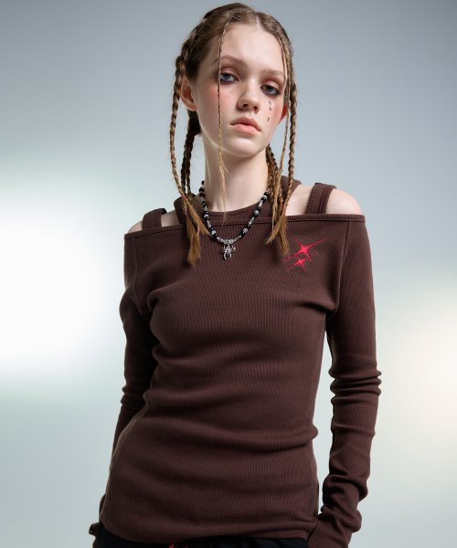 AM LAYERED TEE(BROWN)