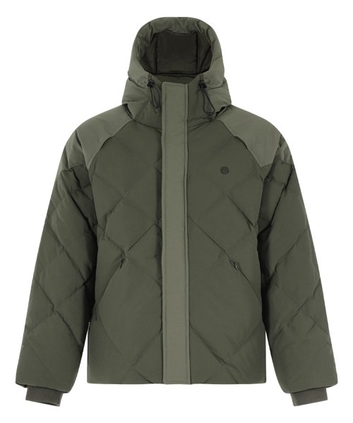 Пуховик-пуффер из нейлона Cordura с капюшоном, Khaki