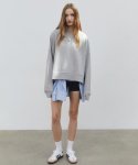 일로일(ILOIL) basic loose fit sweatshirt - melange grey