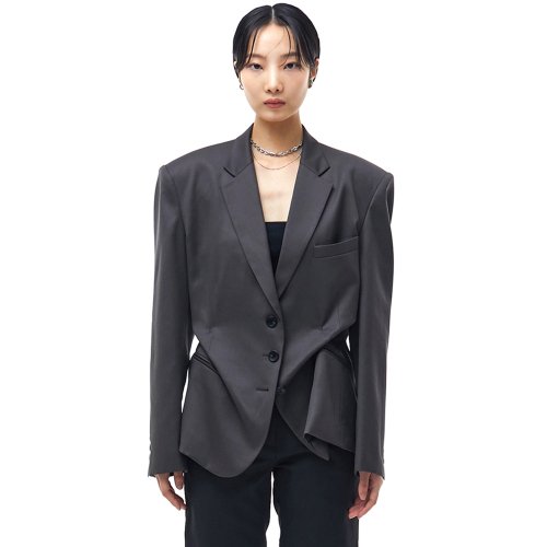 DOZI - Pinched Oversize Tailored Jacket _ Dark Grey