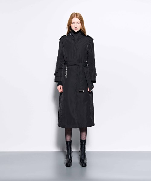 Throat Latch Trench Coat _ Black