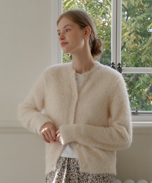 ROUND FUR CARDIGAN_BEIGE