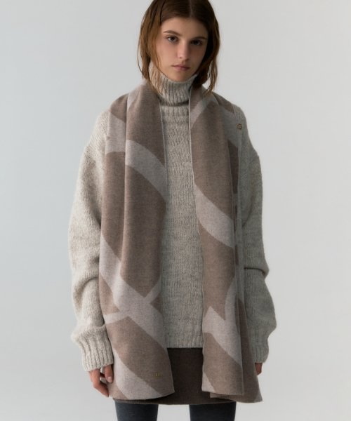 MUSINSA | DEPOUND Cashmere wool blended jacquard muffler [oatmeal]