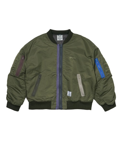 ZIPPER OVERSIZED MA-1 JACKET KHAKI
