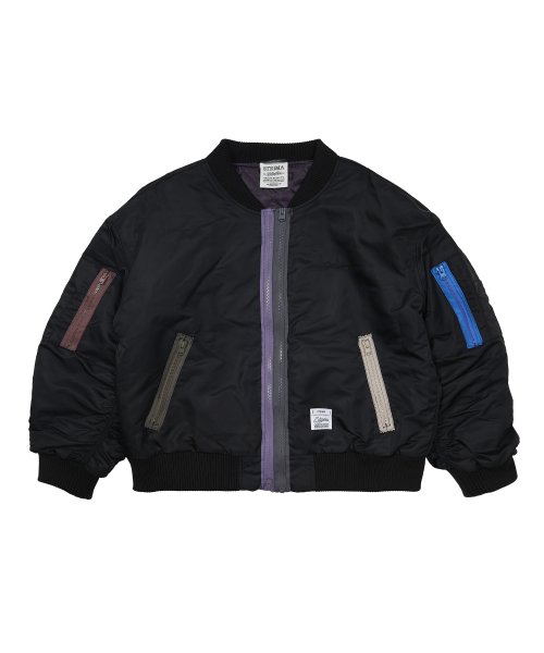 ZIPPER OVERSIZED MA-1 JACKET BLACK