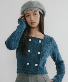 OSON DOUBLE BUTTON LONG SLEEVE T-SHIRTS PEARL BLUE