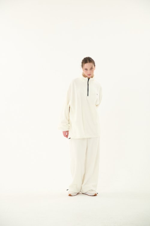 LONG HALF ZIP UP_IVORY