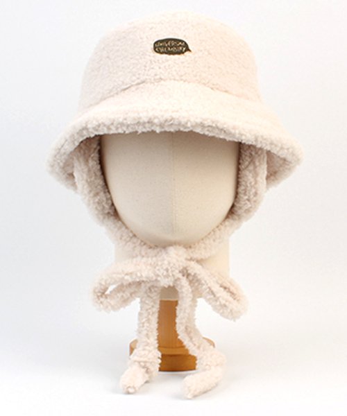 Bubble Fleece Ivory Earflap Bucket Hat 귀달이모자
