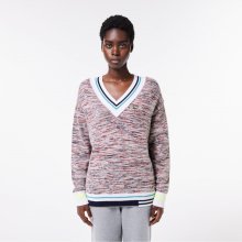 여성 브이넥 테니스 스웨터 [핑크]