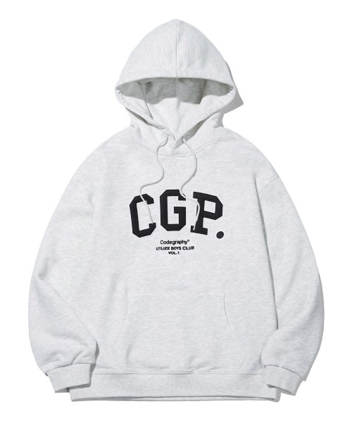 MUSINSA | Codegraphy CGP Arch Logo Hoodie Melange Gray