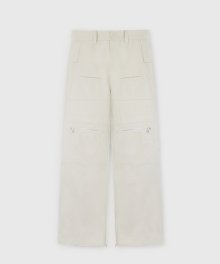 OVER FLARED BIKER PANTS PEARL