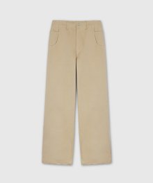 RAW CUT PLANE TROUSERS TAUPE BEIGE