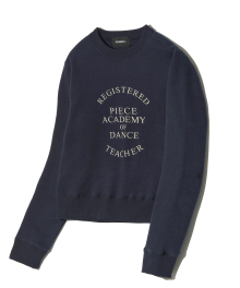 SLOGAN CROP SWEATSHIRTS (NAVY)