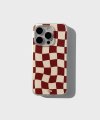 108 CHECKER BOARD_burgundy and beige (tough-jelly)