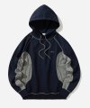 [ONEMILE WEAR] NYLON FABRIC MIXED HOODIE NAVY