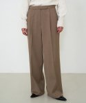프롬웨얼(FROMWHERE) One Tuck Wool Wide Pants Brown