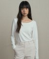 essential boat neck top-ivory