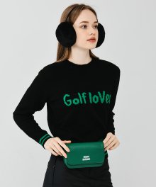 골프러버 배색 스웨터 BLACK