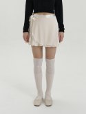 카인더베이비(KINDABABY) velvet rap skirt - cream