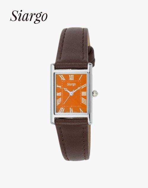 Wrist watch with brown leather clearance strap