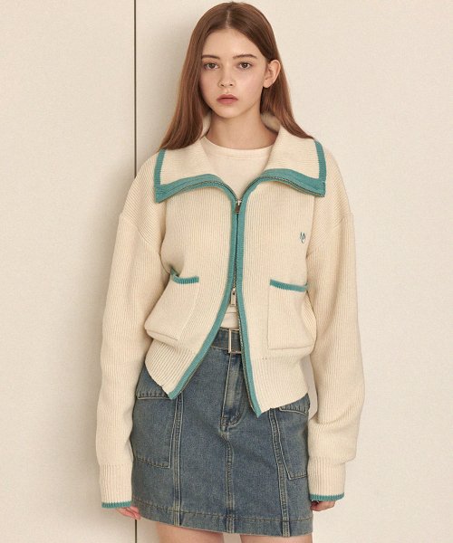 Willow Wool Line Zip-up Knit