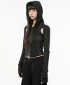 19.Division Cut-out Hooded Zip-up (FL-111_Black)
