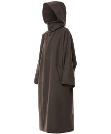 Hoodie Balmacaan Long Coat (FL-042_Brown)