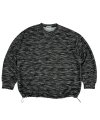 Tweed Yarn String Knit Pullover Black