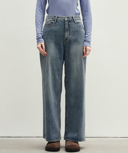 Washed Wide Denim Pants