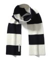 CASHMERE WOOL BLENDED MUFFLER (off white&navy mix)