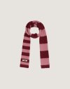 Stripe Knit Muffler (Red/Pink)