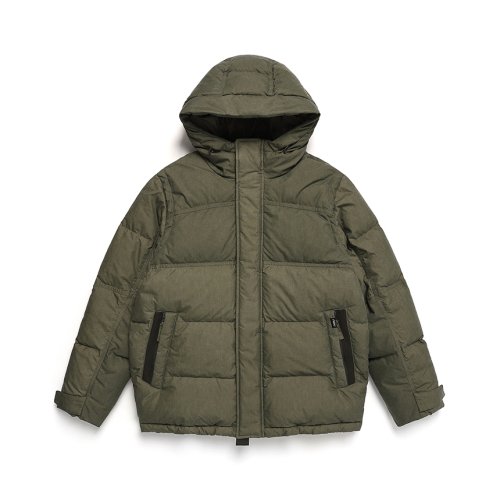 Пигментированный пуховик с капюшоном Khaki