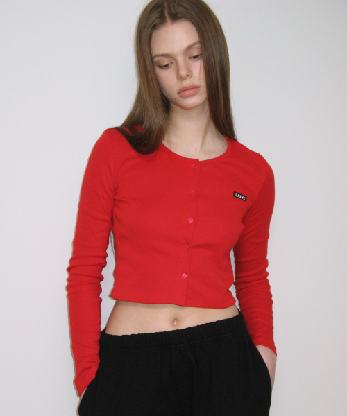 Кроп-кардиган с U-образным вырезом и этикеткой (5colors)