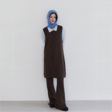 ALPACA KNIT DRESS_DARK BROWN