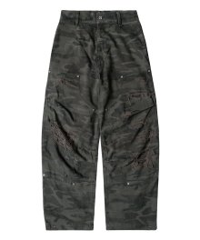 DESTROYED CAMO BAGGY PANTS II (BLACK)