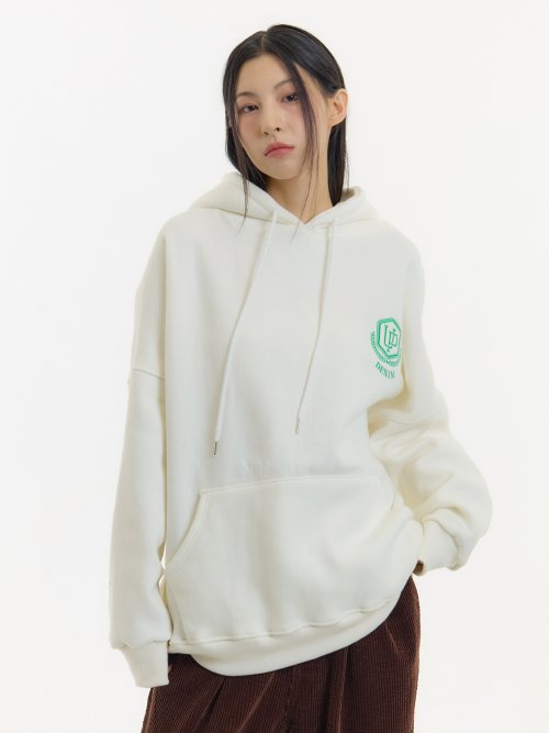 Худи на флисе с вышитым логотипом Varsity Cream