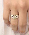 그레이노이즈(GRAYNOISE) Clover bloom ring (khaki)(925 silver)