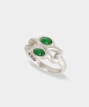 그레이노이즈(GRAYNOISE) Clover bloom ring (green)(925 silver)