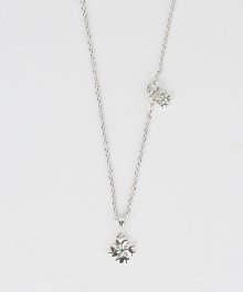 Single cubic clover necklace (green) (925 silver)